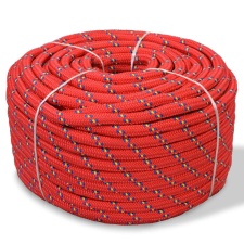 vidaXL piros polipropilén hajókötél 10 mm 250 m kábel és adapter
