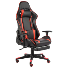 vidaXL piros PVC forgó gamer szék lábtartóval forgószék