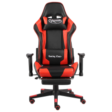 vidaXL piros PVC forgó gamer szék lábtartóval (20497) forgószék