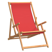 vidaXL piros tömör tíkfa összecsukható strandszék (317700) kerti bútor