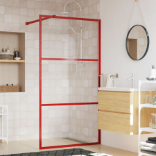 vidaXL piros zuhanyfal átlátszó ESG üveggel 115 x 195 cm kád, zuhanykabin