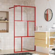 vidaXL piros zuhanyfal átlátszó ESG üveggel 115 x 195 cm kád, zuhanykabin