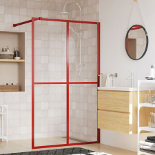 vidaXL piros zuhanyfal átlátszó ESG üveggel 118 x 195 cm kád, zuhanykabin