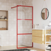 vidaXL piros zuhanyfal átlátszó ESG üveggel 90 x 195 cm