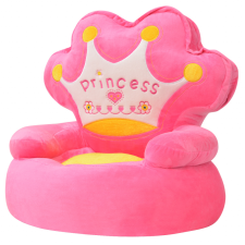 vidaXL plüss gyerekszék Princess felirattal rózsaszín plüssfigura