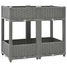 vidaXL polipropilén magaságyás 80 x 40 x 71 cm kerti tárolás