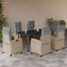 vidaXL Polyrattan Kerti Étkezőgarnitúra - 7 részes kerti bútor