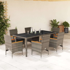 vidaXL Polyrattan Kerti Étkezőgarnitúra - 7 részes - Szürke kerti bútor