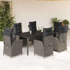 vidaXL Polyrattan Kerti Étkezőgarnitúra - 7 részes, Szürke kerti bútor