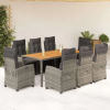 vidaXL Polyrattan Kerti Étkezőgarnitúra - 9 részes