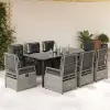 vidaXL Polyrattan Kerti Étkezőgarnitúra - 9 részes, Szürke