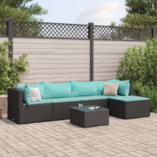 vidaXL Polyrattan Kerti Ülőgarnitúra - 6 részes - Fekete kerti bútor