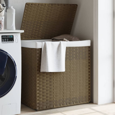 vidaXL polyrattan szennyeskosár 2 rekesszel 53x33x57 cm bútor