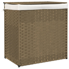 vidaXL polyrattan szennyeskosár 2 rekesszel 53x33x57 cm (372034) bútor