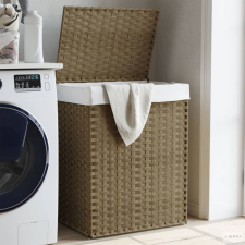 vidaXL Polyrattan szennyeskosár fedéllel 46x33x60 cm bútor