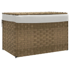 vidaXL polyrattan szennyeskosár fedéllel 55,5 x 35 x 34 cm (372049) bútor