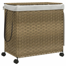 vidaXL polyrattan szennyeskosár kerekekkel 60x35x60,5 cm (372039) bútor