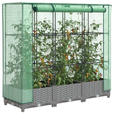vidaXL rattan megjelenésű magaságyás melegháztakaróval 120x40x123 cm kerti tárolás
