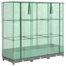 vidaXL rattan megjelenésű magaságyás melegháztakaróval 120x40x123 cm (4015853) kerti tárolás