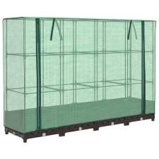 vidaXL rattan megjelenésű magaságyás melegháztakaróval 160x40x123 cm (4015798) kerti tárolás