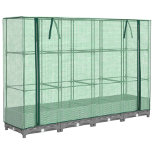 vidaXL rattan megjelenésű magaságyás melegháztakaróval 160x40x123 cm (4015854) kerti tárolás
