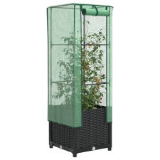 vidaXL rattan megjelenésű magaságyás melegháztakaróval 40x40x139 cm kerti tárolás