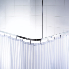 vidaXL RIDDER univerzális króm sarok zuhanyfüggöny rúd kampókkal fürdőszoba kiegészítő