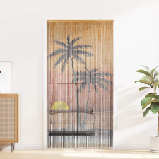 vidaXL rovaros ajtófüggöny pálmafa nyomtatás 100x200 cm bambusz (4017445) lakástextília