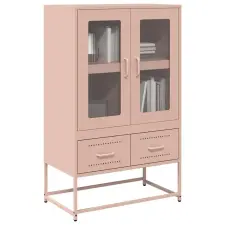 vidaXL rózsaszín acél magasszekrény 68x39x111,5 cm bútor