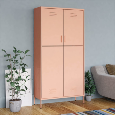 vidaXL rózsaszín acél ruhásszekrény 90 x 50 x 180 cm bútor
