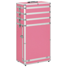 vidaXL rózsaszín alumínium sminkbőrönd kézitáska és bőrönd