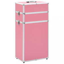 vidaXL Rózsaszín alumínium sminkbőrönd kézitáska és bőrönd