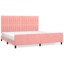vidaXL rózsaszín bársony ágykeret fejtámlával 200 x 200 cm (3125902) - Ágyak és ágykeretek ágy és ágykellék