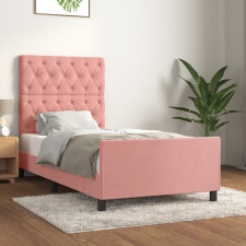 vidaXL rózsaszín bársony ágykeret fejtámlával 80 x 200 cm ágy és ágykellék