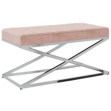 vidaXL rózsaszín bársony és rozsdamentes acél pad bútor