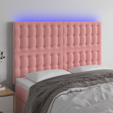 vidaXL rózsaszín bársony LED-es fejtámla 144x5x118/128 cm ágy és ágykellék