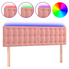 vidaXL rózsaszín bársony LED-es fejtámla 144x5x78/88 cm (3122099) ágy és ágykellék