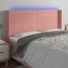 vidaXL rózsaszín bársony LED-es fejtámla 163x16x118/128 cm ágy és ágykellék