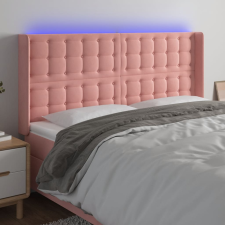 vidaXL rózsaszín bársony LED-es fejtámla 163x16x118/128 cm ágy és ágykellék