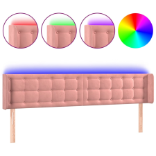 vidaXL rózsaszín bársony LED-es fejtámla 163x16x78/88 cm (3123729) ágy és ágykellék