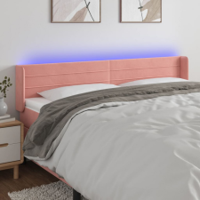 vidaXL rózsaszín bársony LED-es fejtámla 203x16x78/88 cm ágy és ágykellék