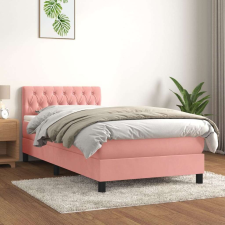 vidaXL rózsaszín bársony rugós ágy matraccal 100 x 200 cm ágy és ágykellék