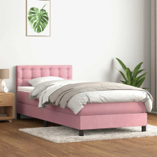 vidaXL rózsaszín bársony rugós ágy matraccal 100x210 cm ágy és ágykellék