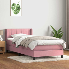 vidaXL rózsaszín bársony rugós ágy matraccal 100x210 cm ágy és ágykellék