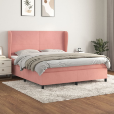 vidaXL rózsaszín bársony rugós ágy matraccal 120 x 200 cm ágy és ágykellék
