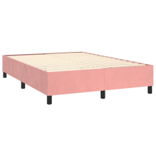 vidaXL rózsaszín bársony rugós ágy matraccal 140x190 cm (3137964) ágy és ágykellék