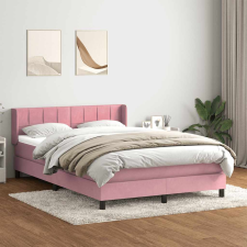 vidaXL rózsaszín bársony rugós ágy matraccal 140x210 cm ágy és ágykellék