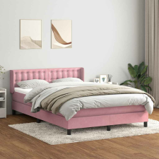 vidaXL rózsaszín bársony rugós ágy matraccal 140x220 cm ágy és ágykellék