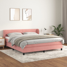 vidaXL rózsaszín bársony rugós ágy matraccal 180x200 cm ágy és ágykellék