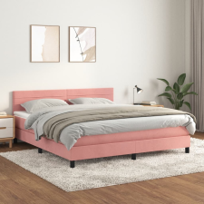 vidaXL rózsaszín bársony rugós ágy matraccal 180x200 cm ágy és ágykellék